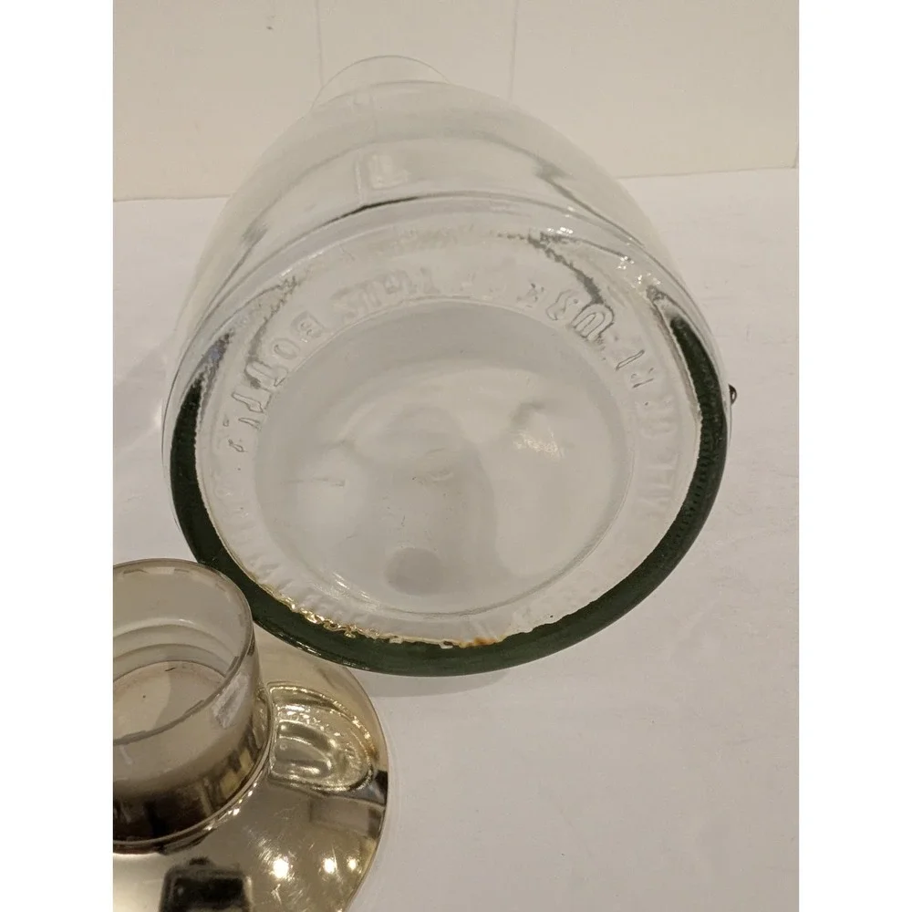 Vintage Old Forester Bourbon Bottle 1950's & VTG MCM Art Deco Glass Genie Bottle